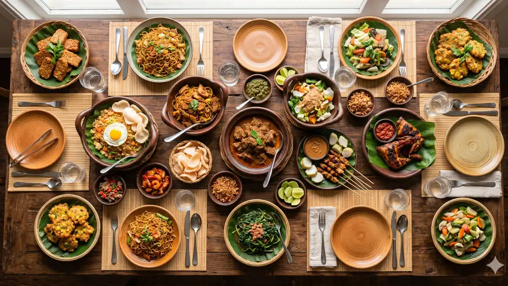 Suasana restoran all you can eat di Indonesia dengan buffet lengkap aneka masakan