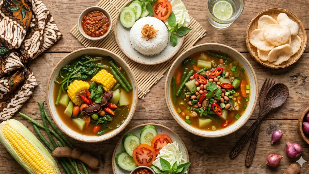 Bumbu sayur asem segar siap diracik