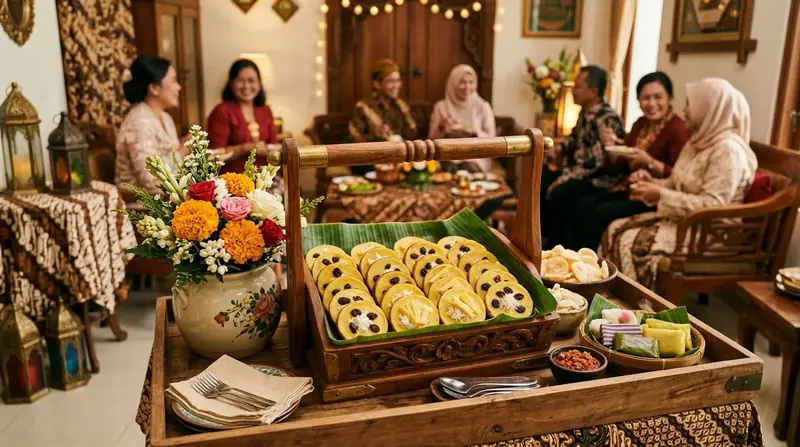 kue lumpur yang disajikan dengan presentasi menarik untuk acara spesial