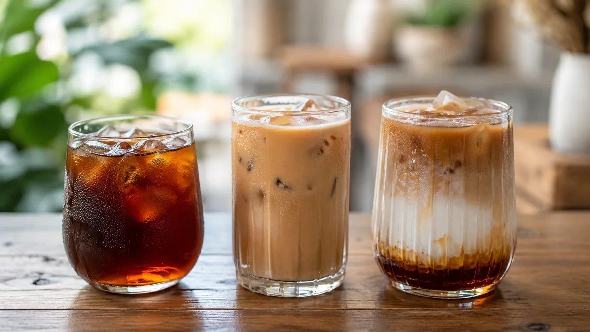 Variasi es kopi kekinian dengan rasa pandan cokelat dan cold brew