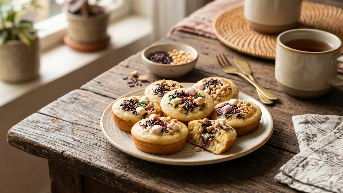 kue cubit setengah matang yang lumer