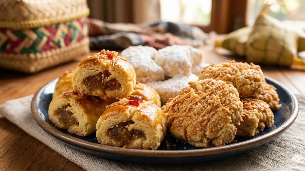 Berbagai jenis kue lebaran dalam toples cantik
