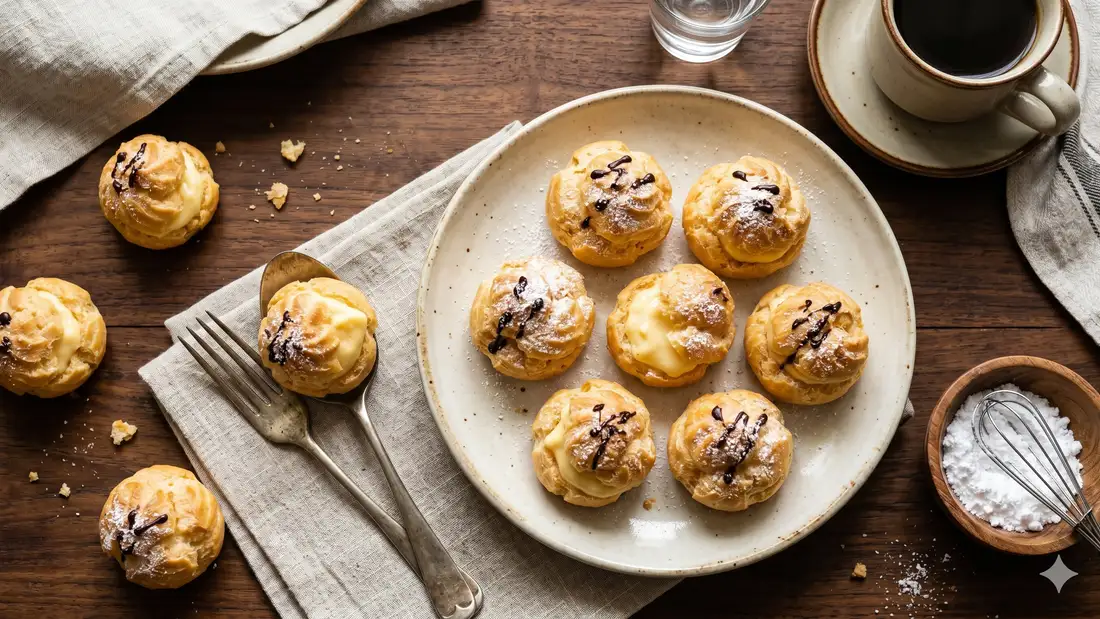 Kue sus dengan isian custard yang menggugah selera