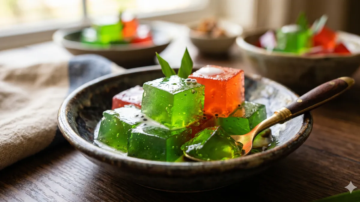 Puding lapis Nutrijel yang cantik dan menggoda