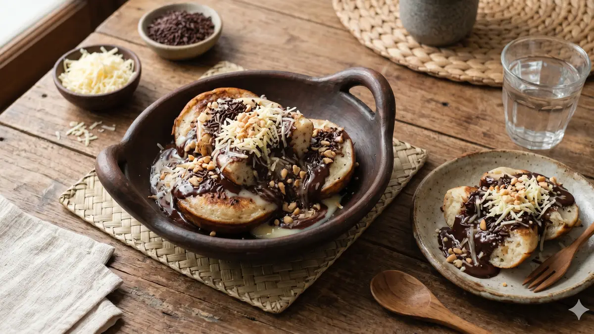 pancong lumer dengan topping keju yang menggugah selera