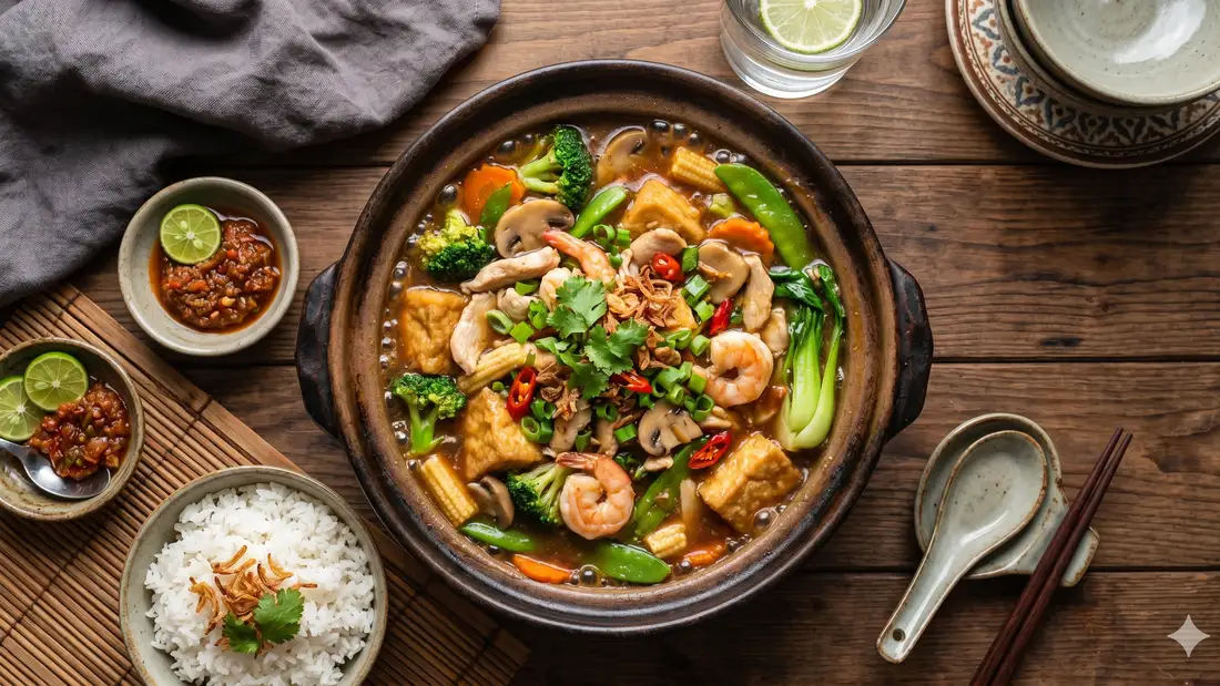 Sapo tahu dalam claypot panas
